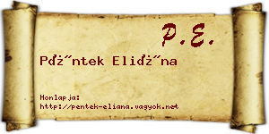 Péntek Eliána névjegykártya